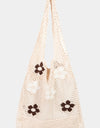 Fame Flower Pattern Knitted Tote Bag