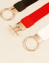 Circle Shape Buckle Zinc Alloy Buckle PU Leather Belt