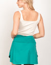 VERY J Crossover Waist Active Skirt with Short Liner