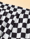 Drawstring Checkered Shorts with Pockets