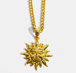 Sun Pendant Copper Necklace