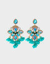 Flower Shape Rhinestone Alloy Dangle Earrings