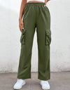 Elastic Waist Straight Leg Cargo Pants