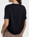 Drawstring Round Neck Short Sleeve Active T-Shirt