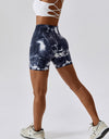 Tie Dye Wide Waistband Slim Fit Sports Shorts