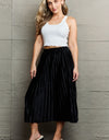 Ninexis Accordion Pleated Flowy Midi Skirt