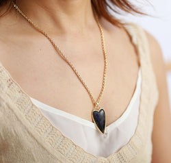Copper Labradorite Heart Shape Necklace