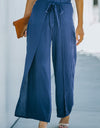 Paperbag Waist Tie Front Wide Leg Pants