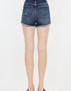 Kancan Raw Hem Button Fly Denim Shorts