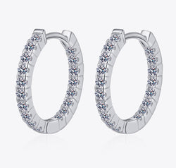 Moissanite 925 Sterling Silver Huggie Earrings
