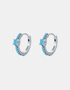 925 Sterling Silver Artificial Turquoise Huggle Earrings