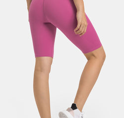 High Waist Biker Shorts with Pockets