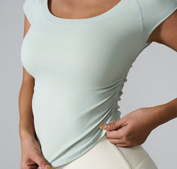 Round Neck Short Sleeve Active T-Shirt