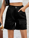 Pocketed High Waist Denim Shorts