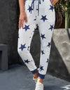 Star Print Drawstring Detail Joggers