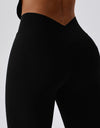 Wide Waistband Slim Fit Back Pocket Sports Leggings