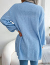 Cable-Knit Open Front Pocketed Cardigan