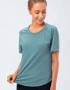 Round Neck Raglan Sleeve Active Tee