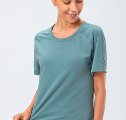 Round Neck Raglan Sleeve Active Tee