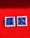 925 Sterling Silver 4 Carat Moissanite Square Earrings