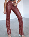 PU Leather High Waist Straight Pants