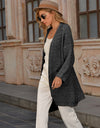 Open Front Long Sleeve Cardigan with Pockets