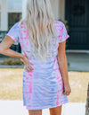 Women Tie-Dye Belted T-Shirt Dress