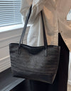 PU Leather Straps Large Tote Bag