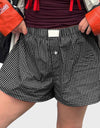 Plaid Elastic Waist Shorts