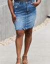 RISEN Amelia Full Size Denim Mini Skirt