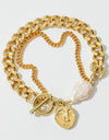 Gold Chain & Pearl Bracelet