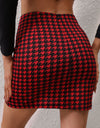 Houndstooth Slit Mini Skirt