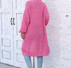 Open Front Longline Cardigan with Pockets