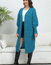 Open Front Dropped Shoulder Cardigan