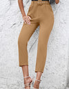 Straight Leg Cropped Pants with Pockets