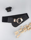 PU Elastic Wide Belt with Alloy Buckle