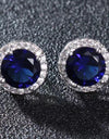 Contrast 2 Carat Moissanite Platinum-Plated Stud Earrings
