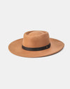 Fame Flat Brim Strap Pork Pie Hat