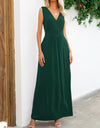 Surplice Neck Sleeveless Maxi Dress