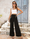 Buttoned High Waist Relax Fit Long Pants