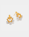 Irregular 18K Gold-Plated Pearl Earrings