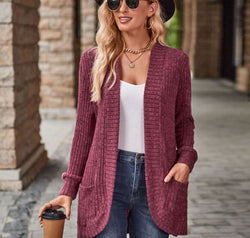 Open Front Cardigan with Pockets