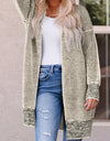 Woven Right Heathered Open Front Longline Cardigan