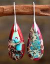 Handmade Teardrop Shape Natural Stone Dangle Earrings