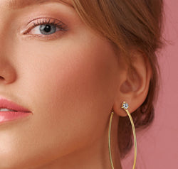 Adored 925 Sterling Silver Moissanite Hoop Earrings