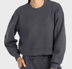 Round Neck Drop Shoulder Sports Top