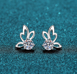 1 Carat Moissanite Butterfly Shape Earrings