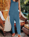 Double Take Full Size Sleeveless Straight Jumpsuit