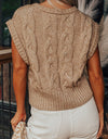 Cable-Knit Round Neck Sweater