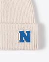 Letter N Patch Cuffed Knit Beanie